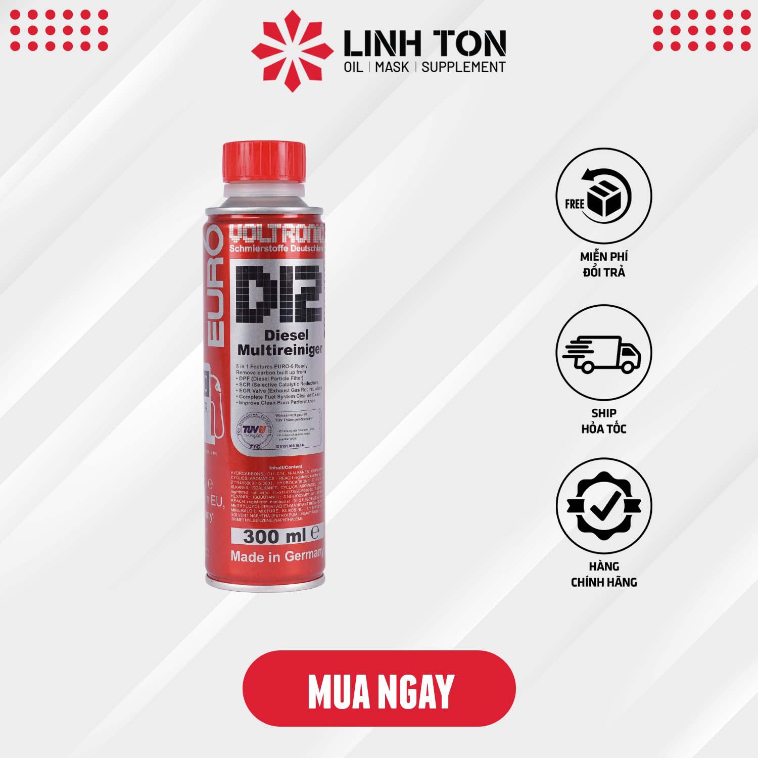 Phụ gia súc kim phun động cơ Diesel Voltronic D12 nhập khẩu Đức