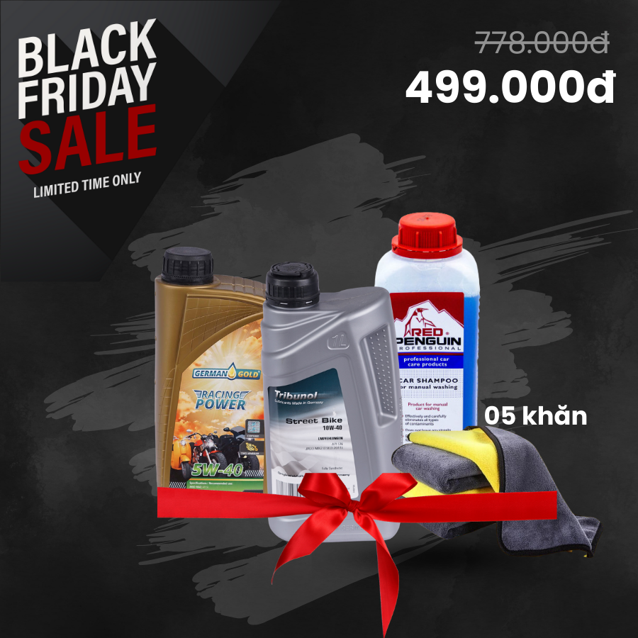 Combo Dầu nhớt dành cho xe số - xe côn tay Tribunol Street Bike 10W40 & German Gold Racing 10w40