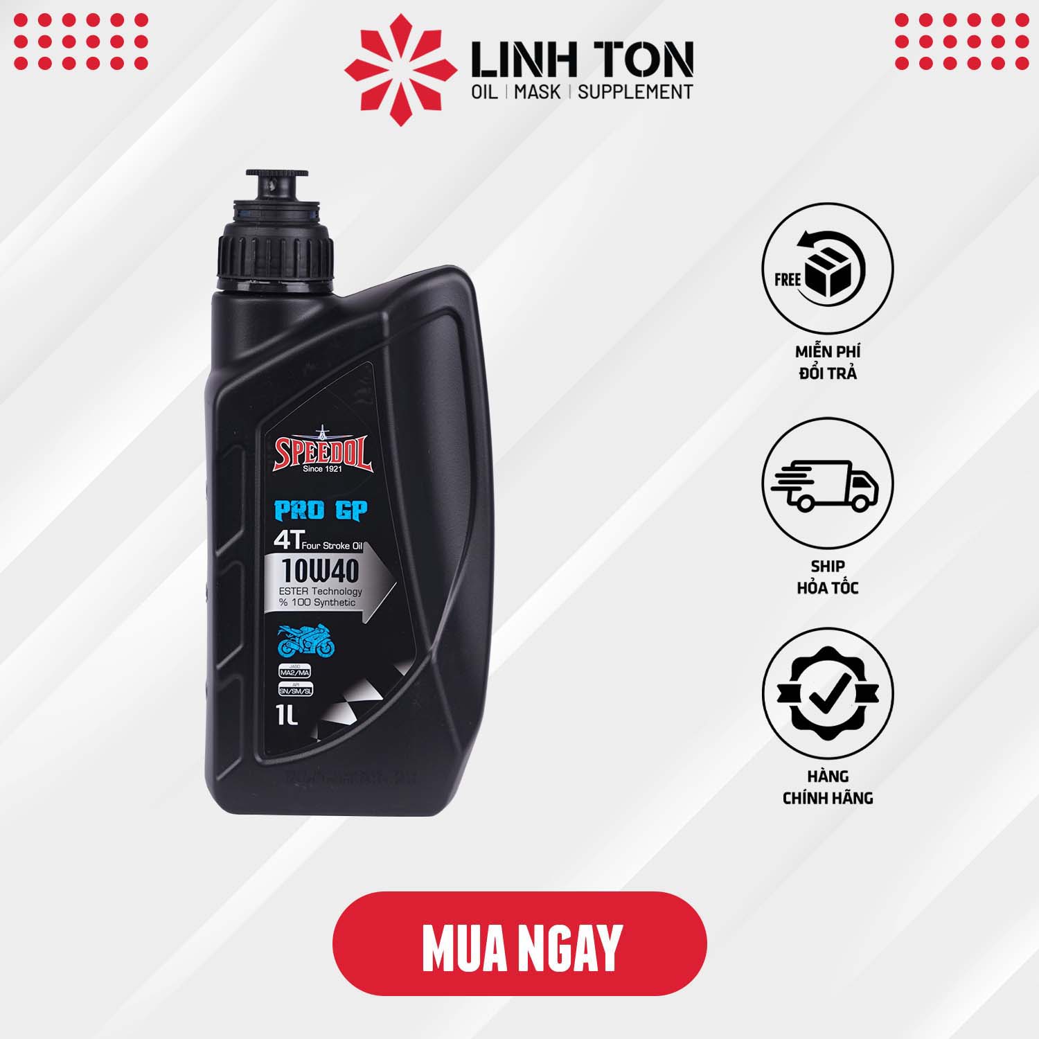 Nhớt tổng hợp xe số 100% Synthetic Ester SPEEDOL PRO GP 4T 10w40