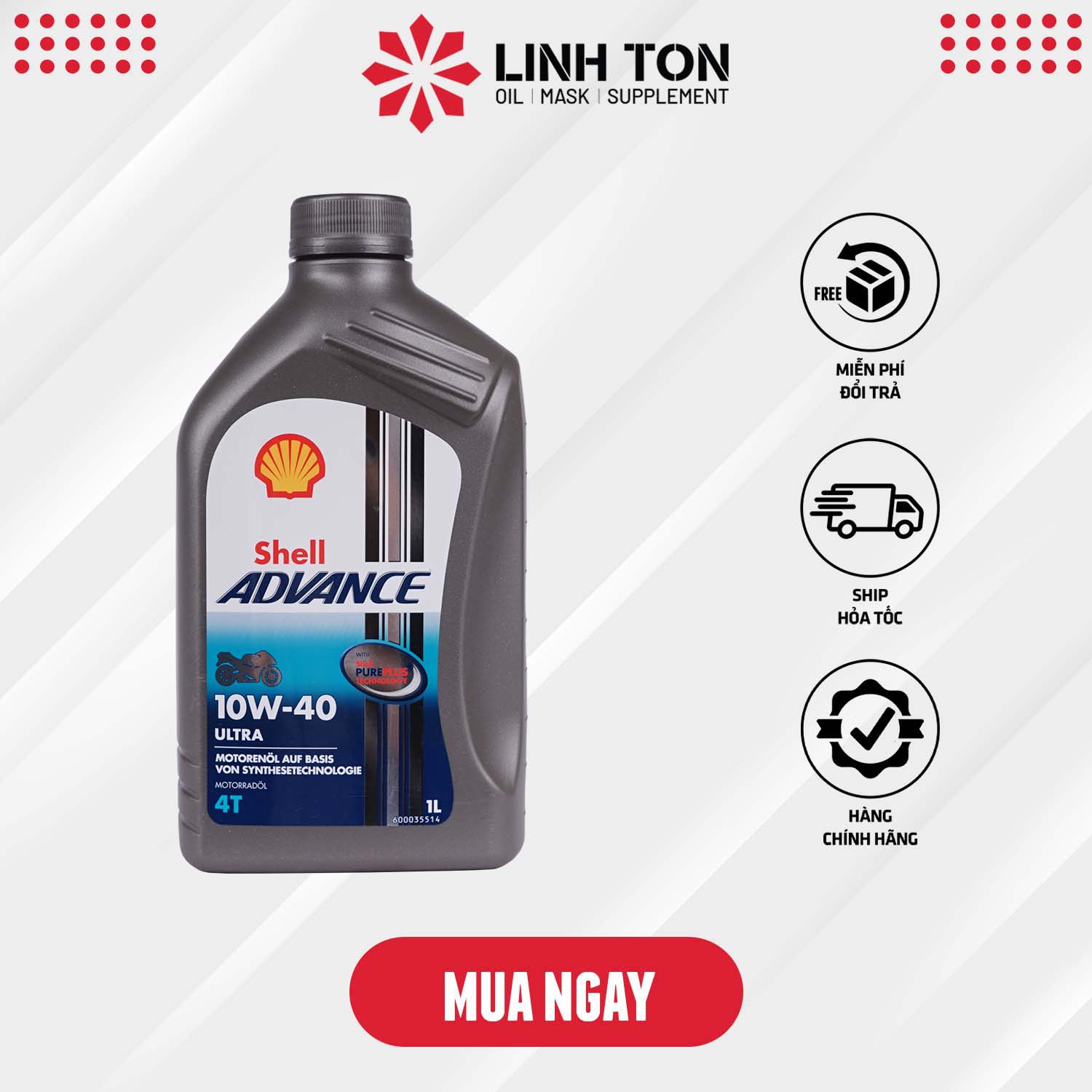 (Nhập Châu Âu) Nhớt Shell Advance Ultra 4T 10w40 1L