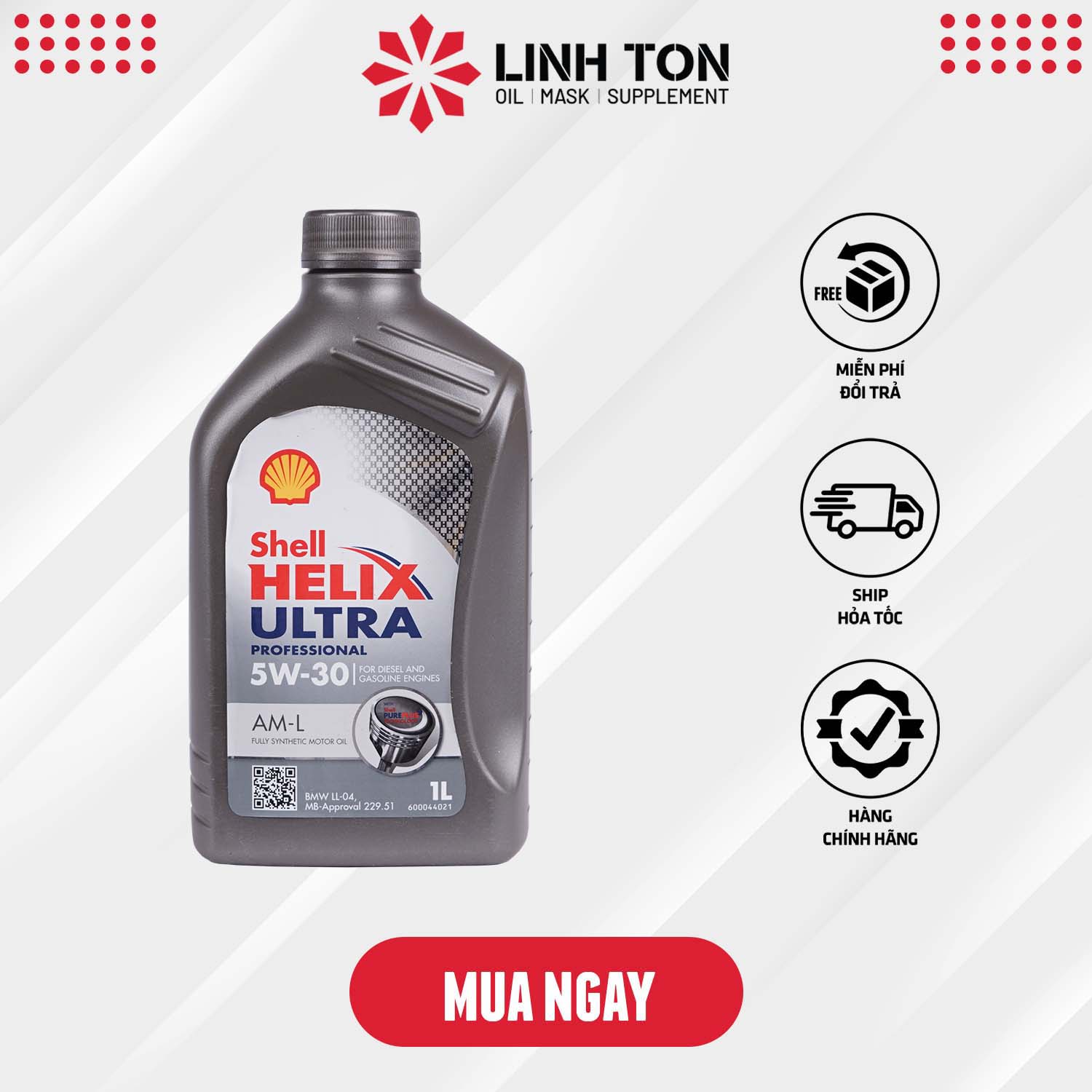 Nhớt tay ga và ô tô Shell Helix Ultra 5w30 1L nhập khẩu