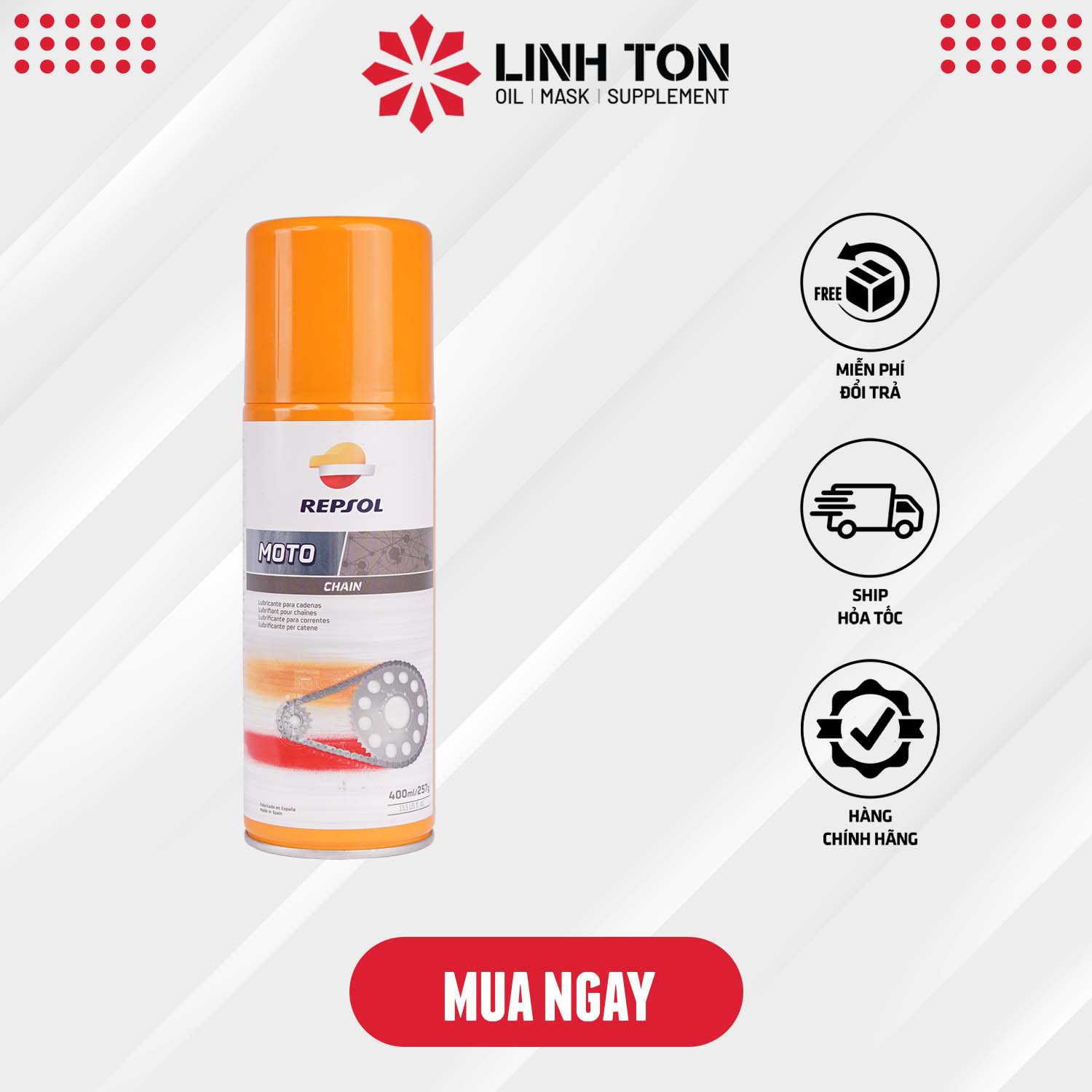 Xịt Dưỡng Sên Repsol Chain Lube 400ml Nhập Khẩu