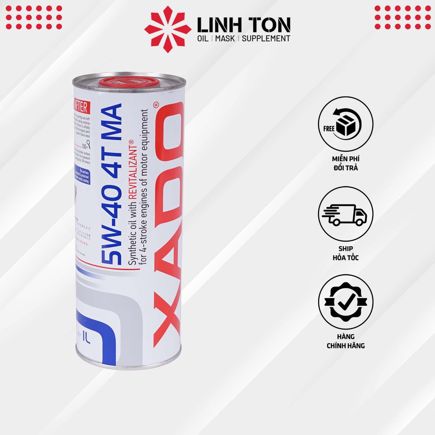 Nhớt tổng hợp nguyên tử phục hồi động cơ XADO Atomic Oil 5W-40 4T MA Super Synthetic