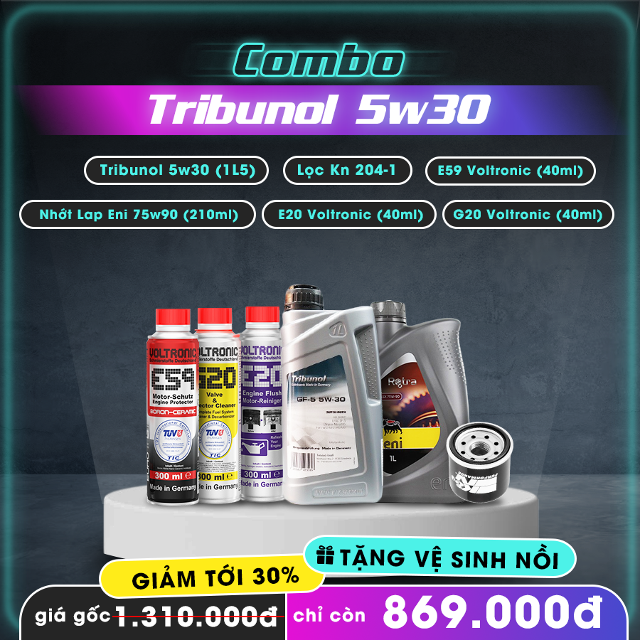 Combo nhớt SH350i êm xe, mát máy Tribunol 5w30 và vệ sinh nồi SH 350i