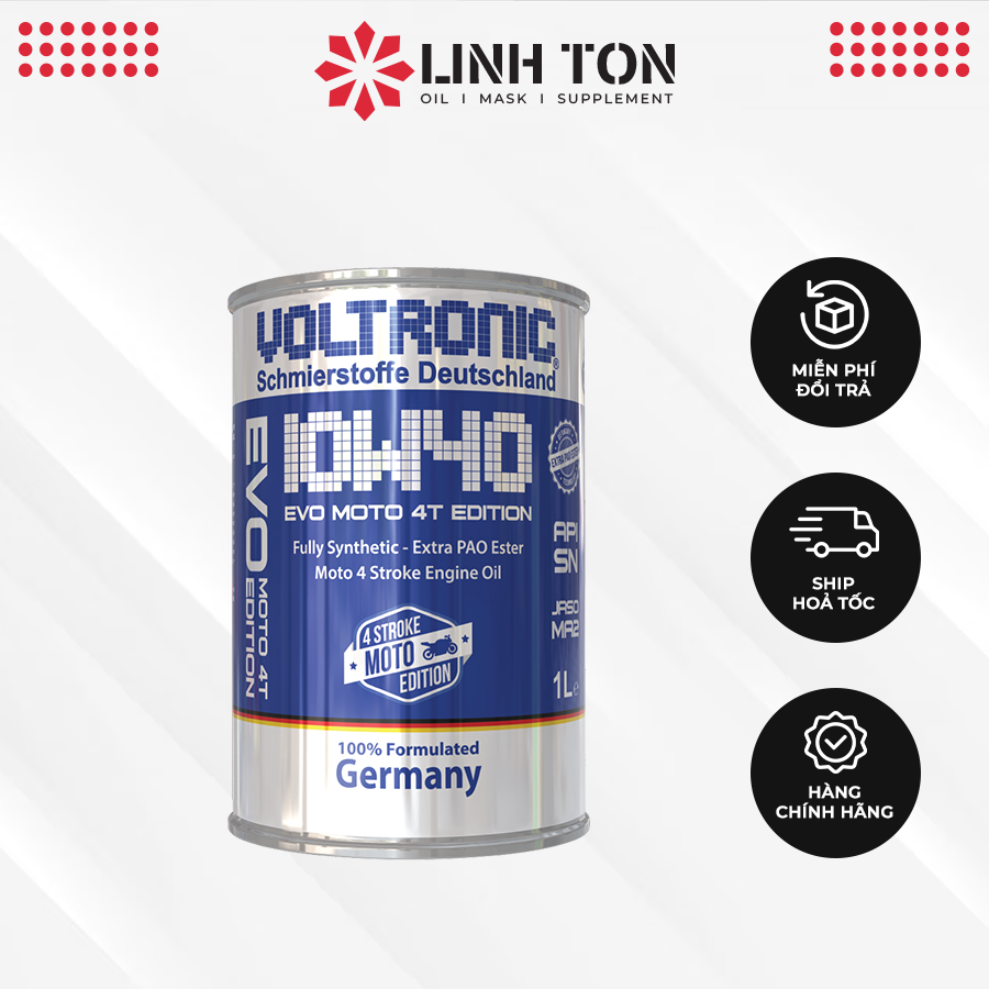 Nhớt tổng hợp cho xe số, xe côn tay Voltronic EVO 4T Edition 10w40 1L - Fully Synthetic - Extra Pao Ester