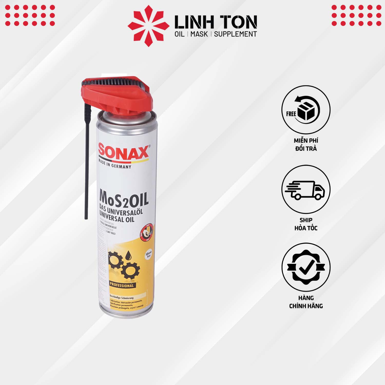 (Chai lớn) Dầu bảo quản, dầu chống rỉ đa năng nhập khẩu từ Đức Sonax MOS2 Oil 400ml