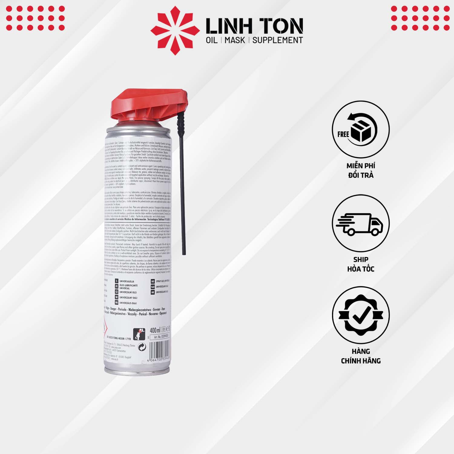 (Chai lớn) Dầu bảo quản, dầu chống rỉ đa năng nhập khẩu từ Đức Sonax MOS2 Oil 400ml