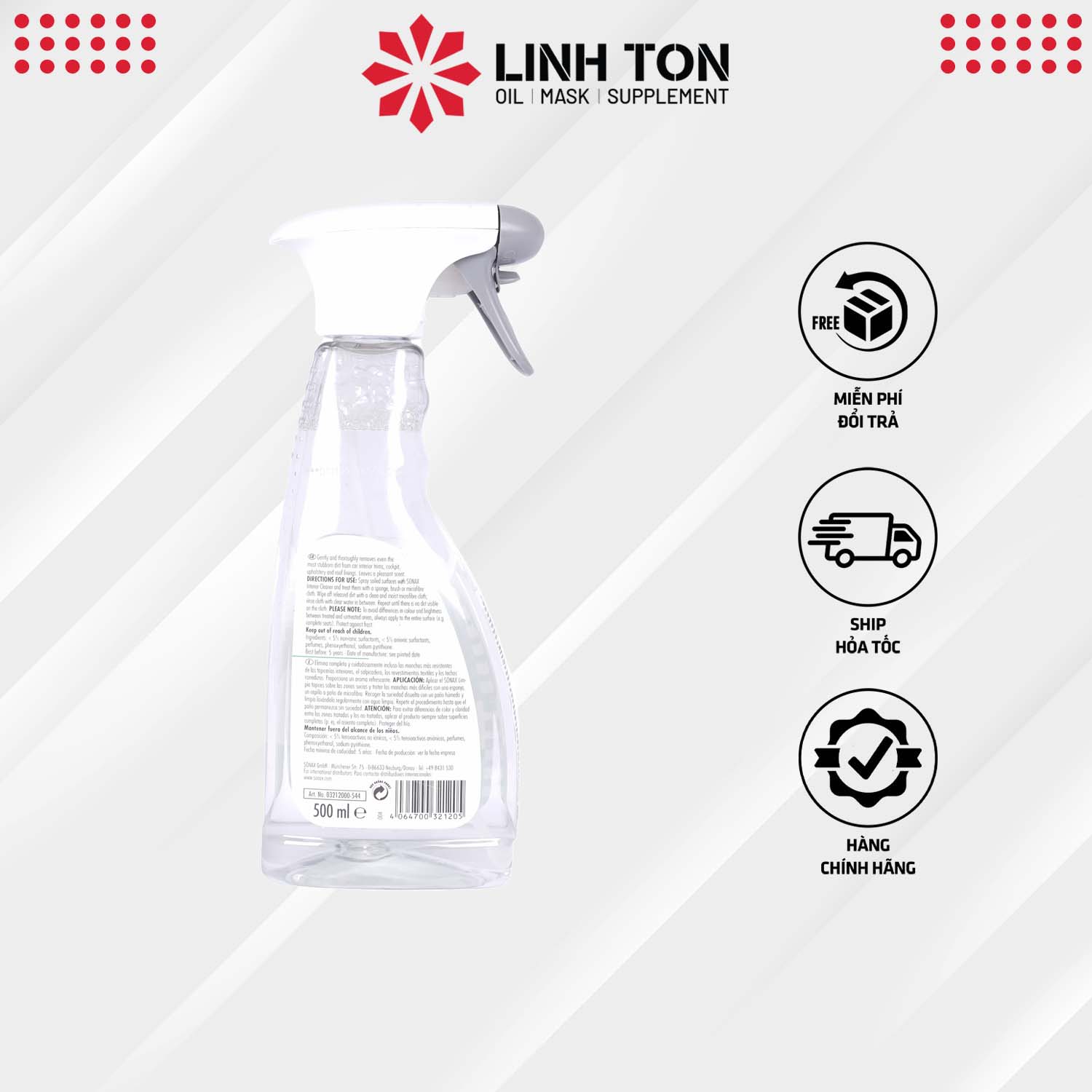 Vệ sinh nội thất ô tô Sonax Interior Cleaner 321200