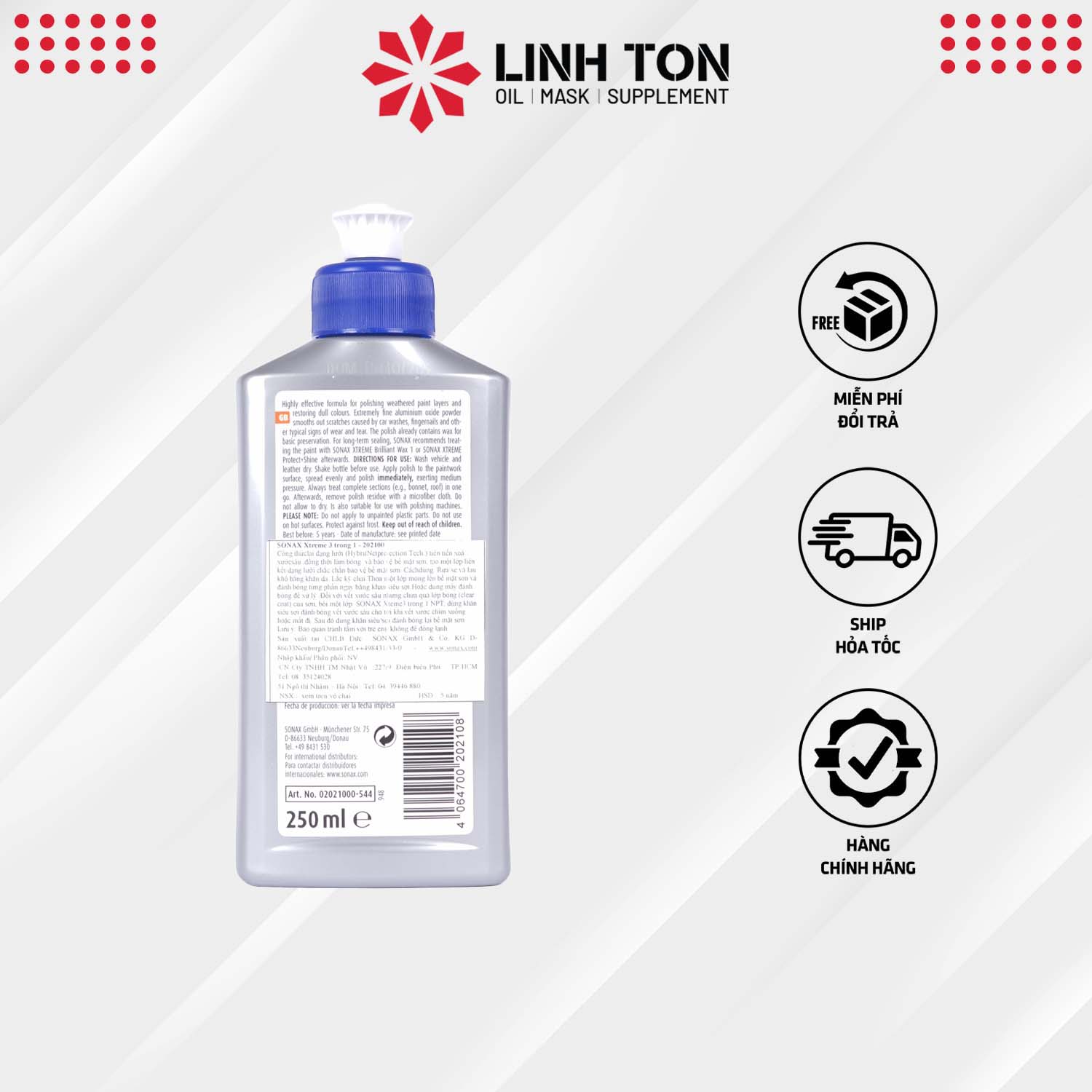 Dung dịch đánh bóng xóa xước bảo vệ sơn Sonax Xtreme Polish Wax 3