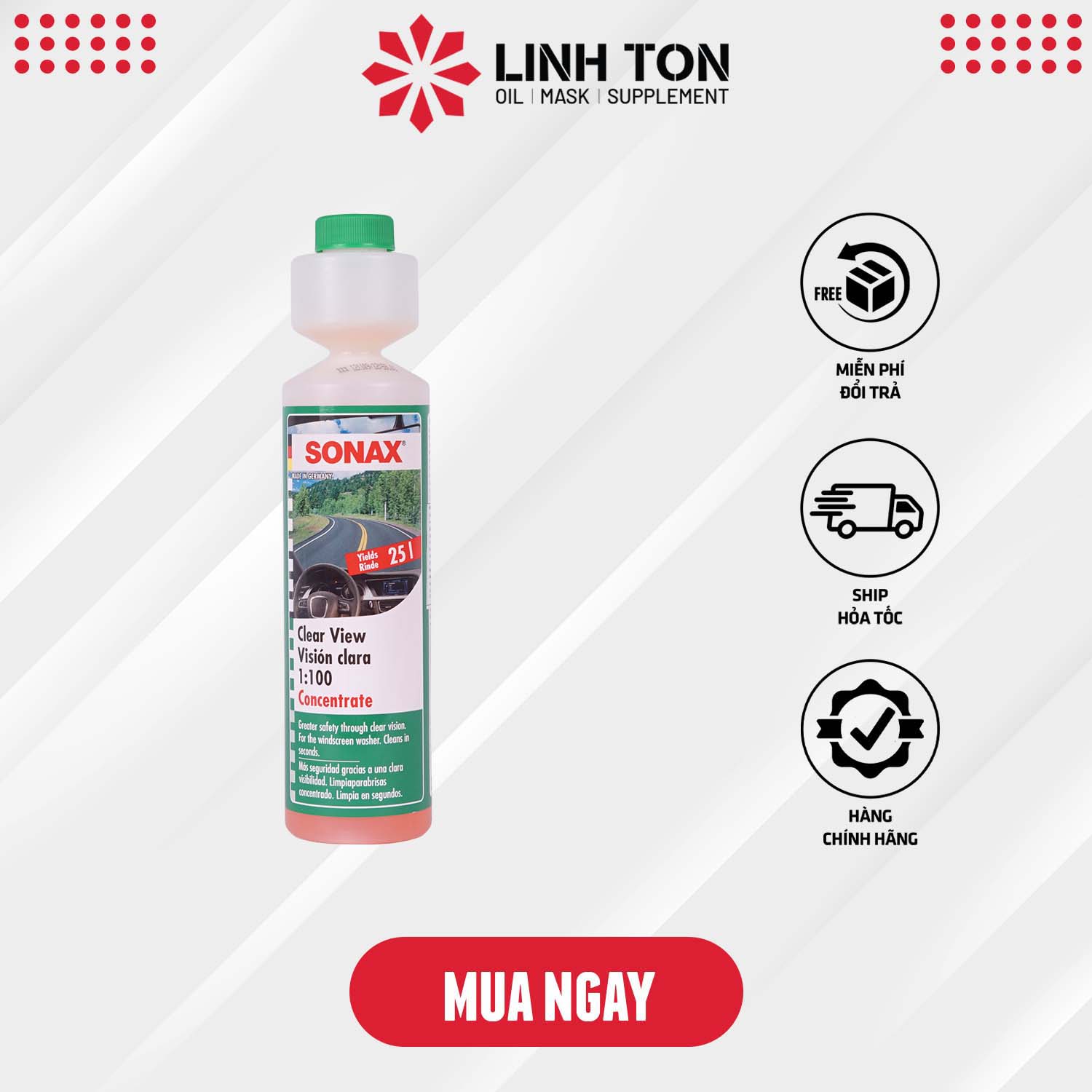 Nước rửa kính SONAX Clear View 1:100 Concentrate