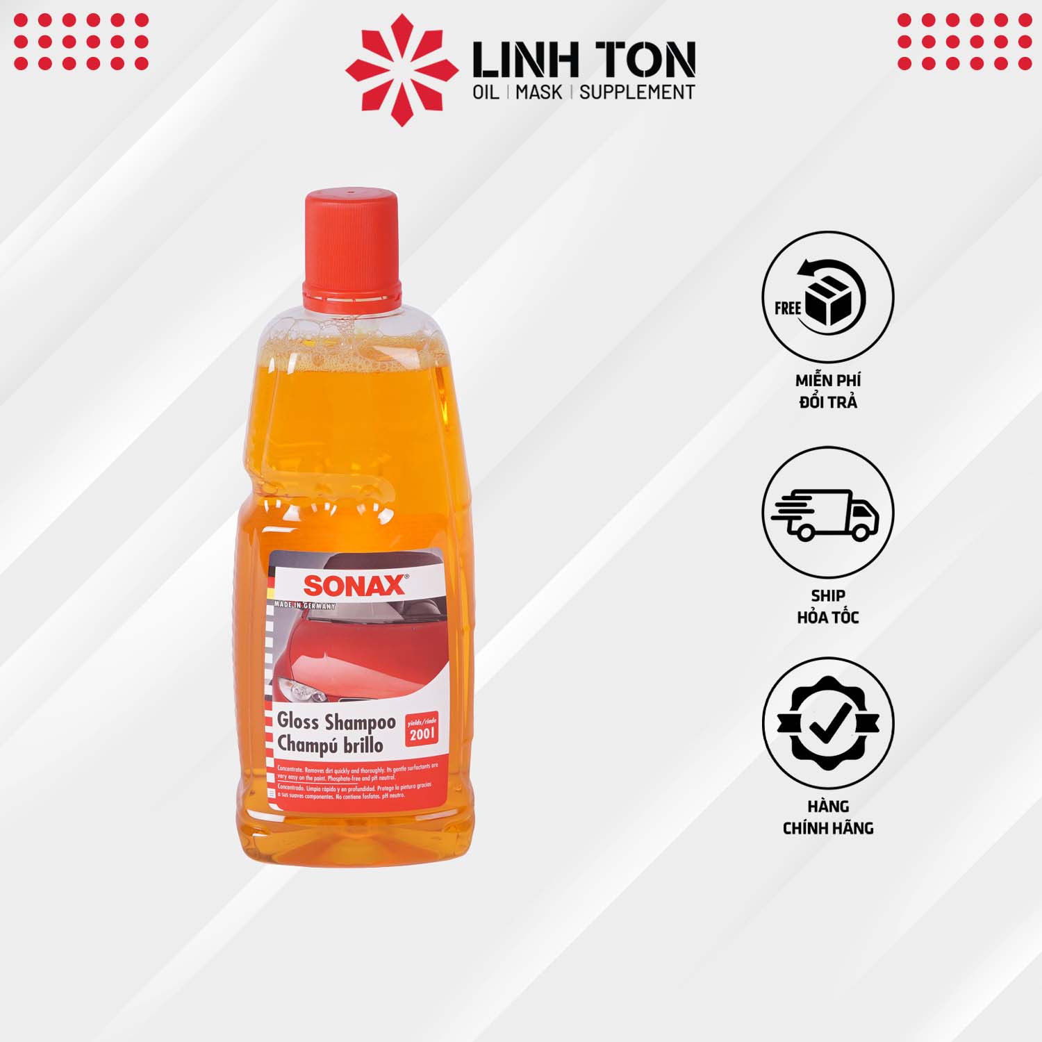 Nước rửa xe ô tô đậm đặc Sonax Gloss Shampoo 1L hiệu ứng cánh sen