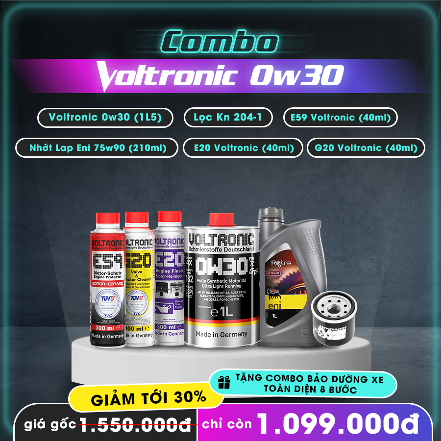 Combo nhớt SH350i êm xe, mát máy Voltronic 0w30 và bảo dưỡng xe SH 350i toàn diện