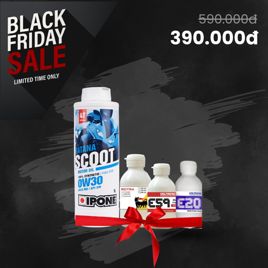Combo Dầu nhớt động cơ dành cho xe tay ga - Ipone Katana Scooter 0W30