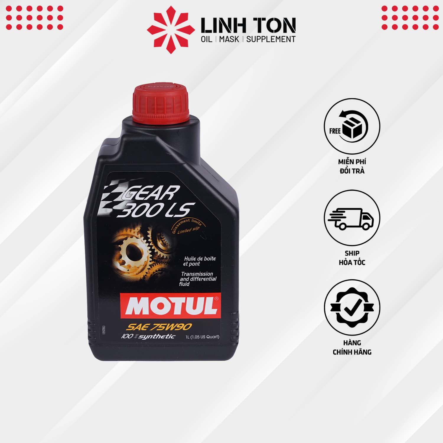 Dầu hộp số tổng hợp toàn phần siêu cao cấp nhập khẩu từ Mỹ Motul Gear 300 75w90