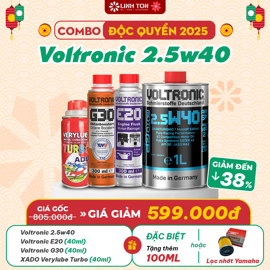 Combo dầu nhớt xe số/ côn tay đua cao cấp Voltronic Moto GP 2.5w40 nhập khẩu Đức dịp quốc khánh 2/9