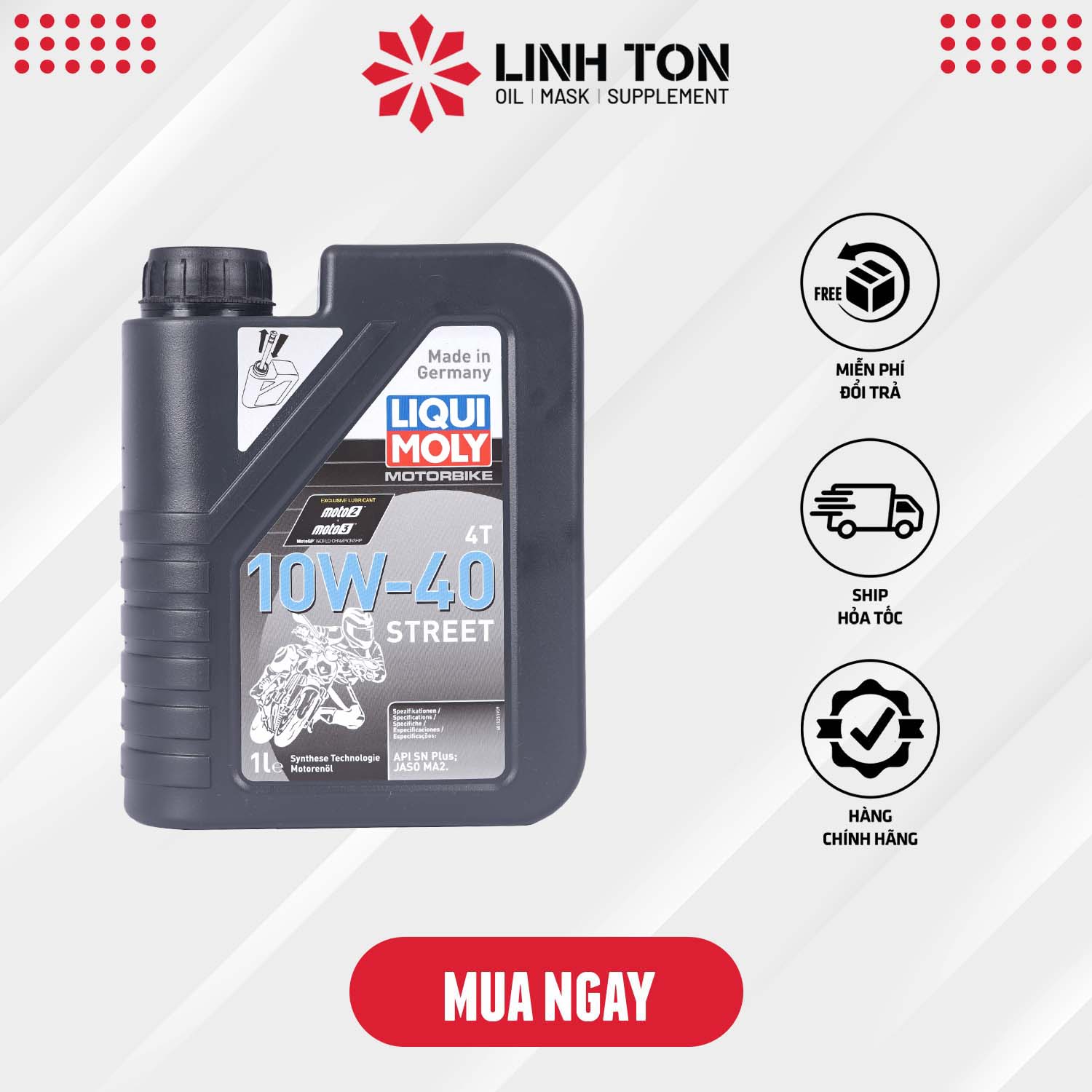 Nhớt nhập khẩu Liqui Moly Motorbike Street 4T 10W40 1L