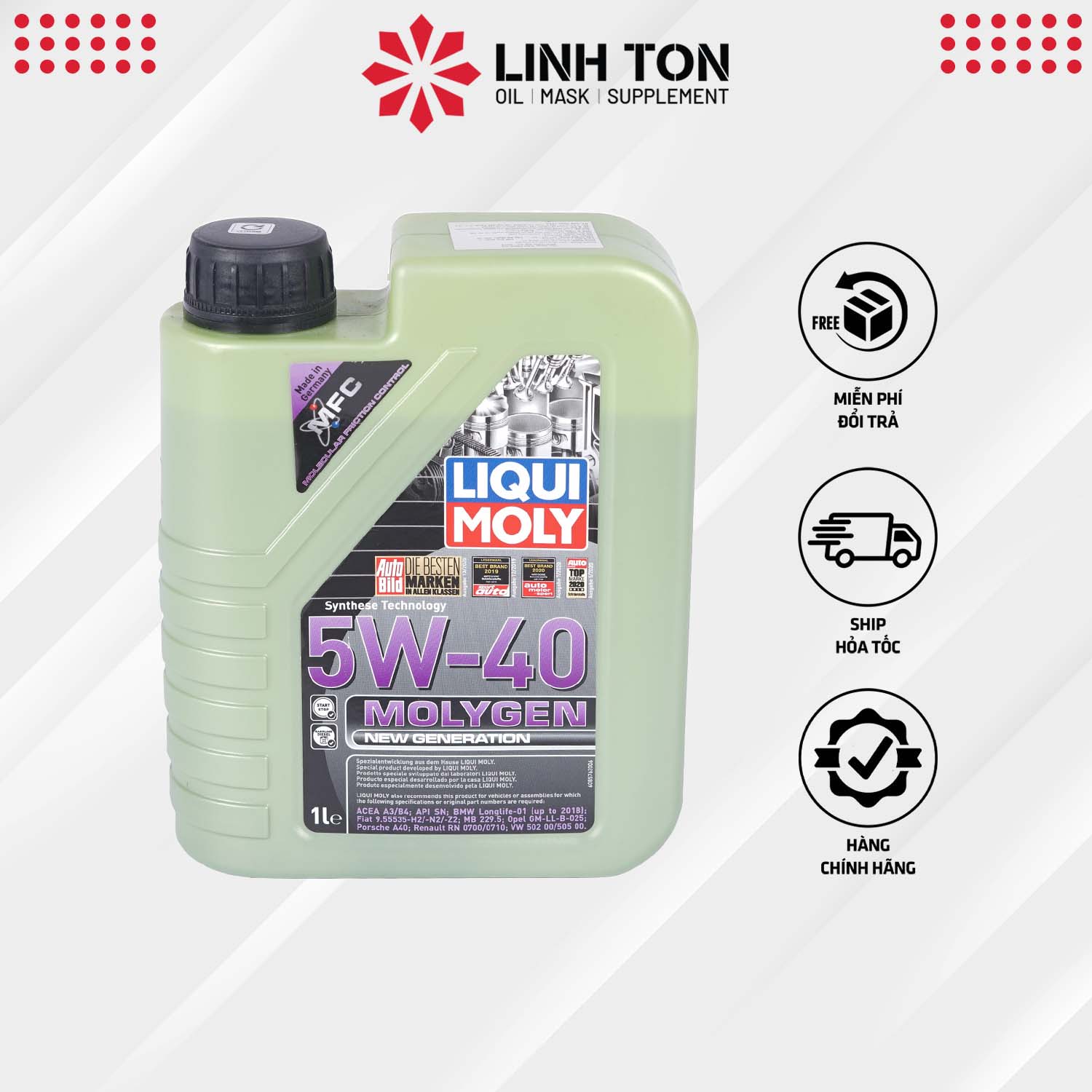 Nhớt tổng hợp cho tay ga Liqui Molygen 5W40 1L