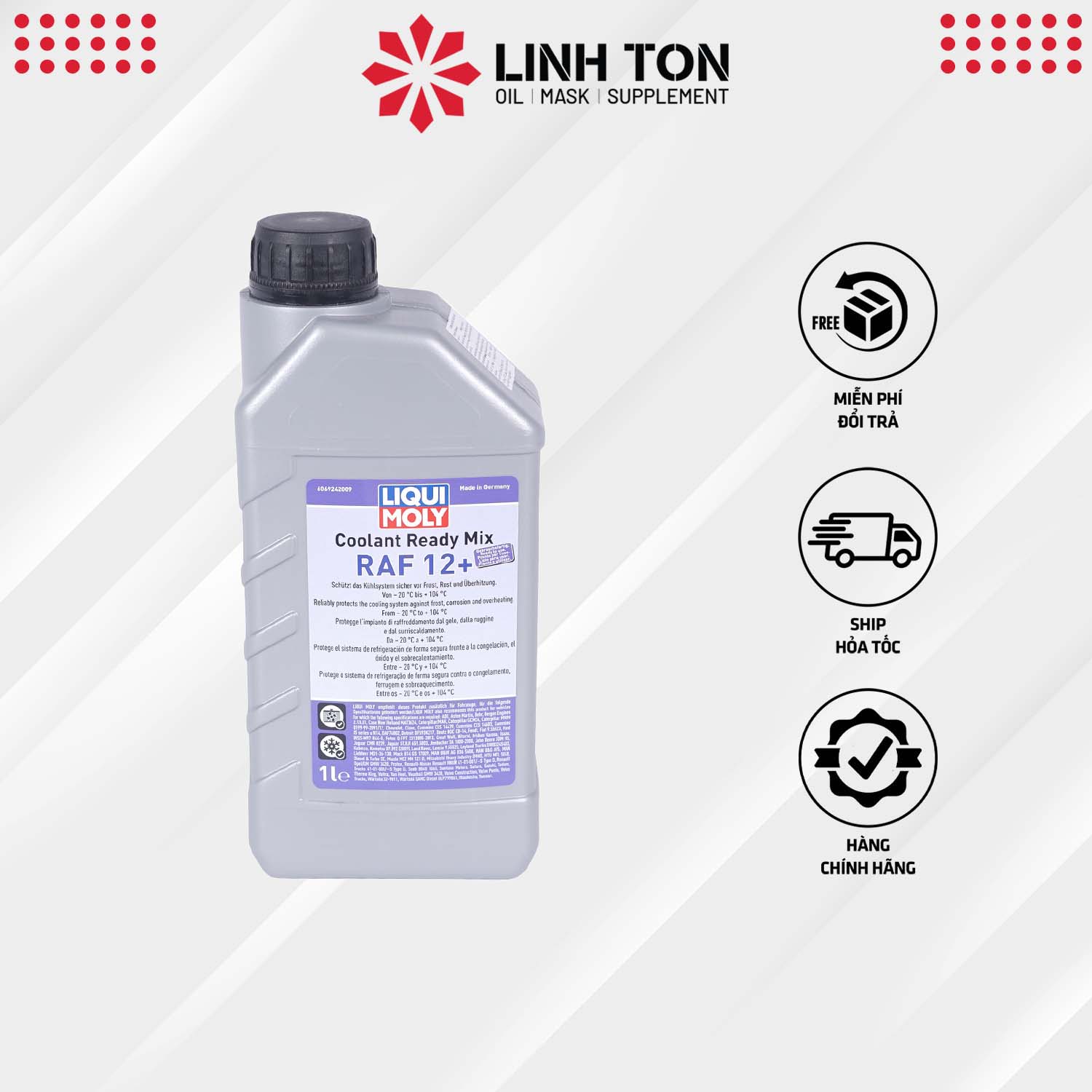 Nước Làm Mát Cao Cấp Pha Sẵn Liqui Moly Coolant Ready Mix RAF-12 Plus 1L