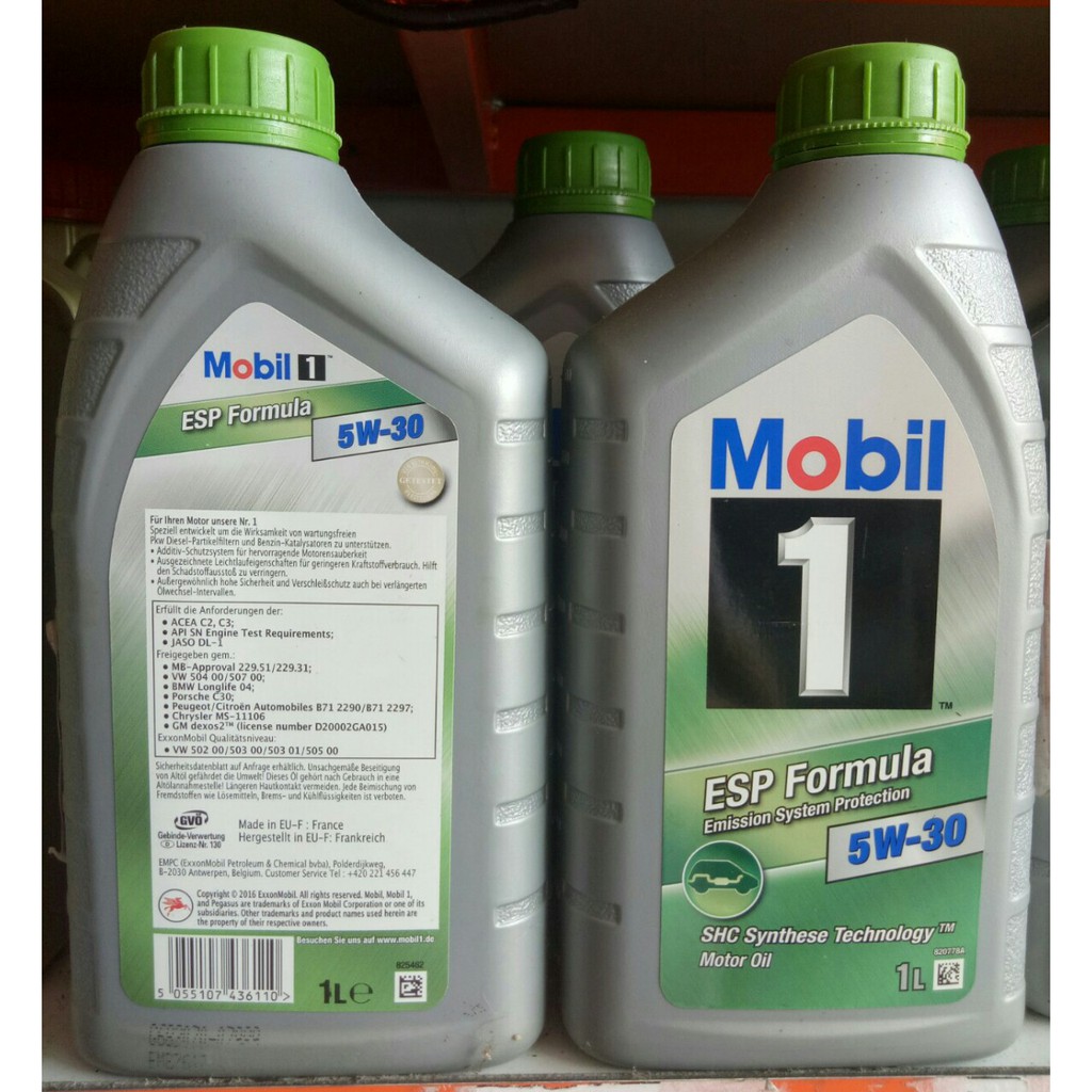 (Hàng Châu Âu loại 1L) Nhớt MOBIL 1 ESP Formula 5W30 tổng hợp dành cho xe tay ga và ô tô nhập khẩu Châu Âu