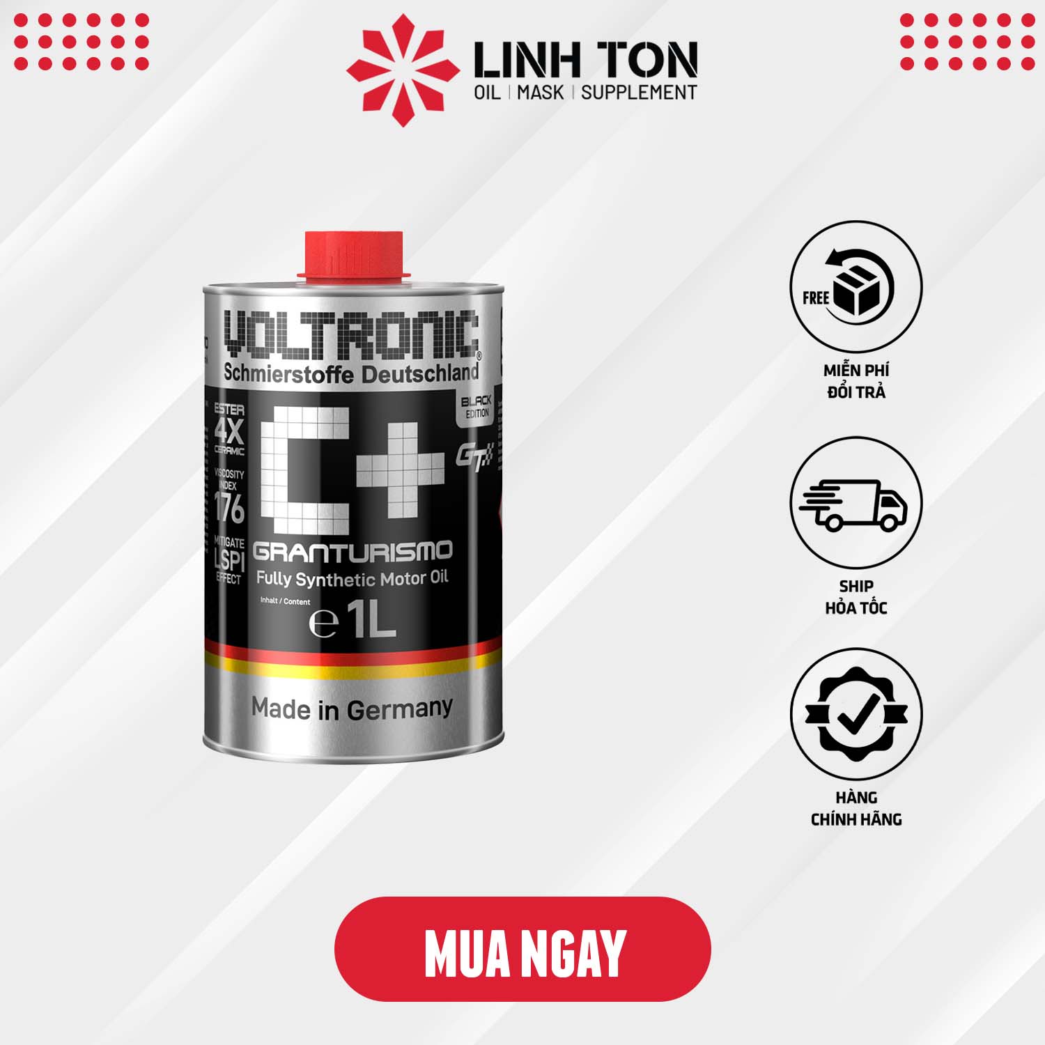 Nhớt nhập khẩu VOLTRONIC c+ granturismo biến thiên tay ga và ô tô (c+ black)