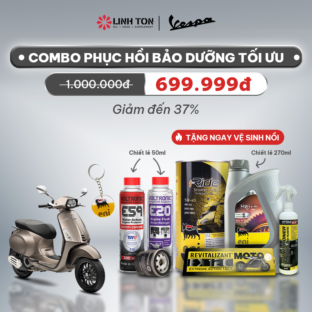 Combo Dầu nhớt động cơ dành cho Vespa - Phiên bản Phục hồi toàn diện