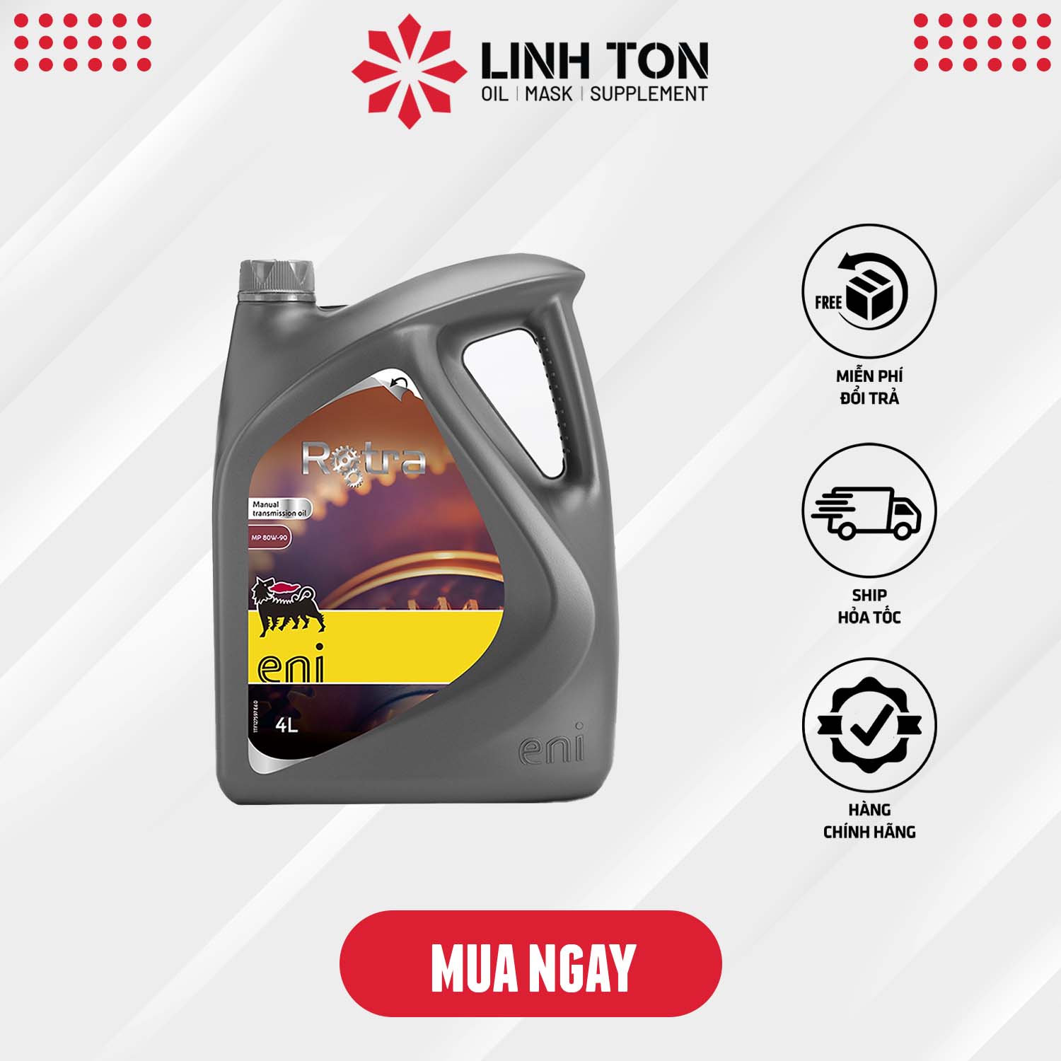 Nhớt lap ENI ROTRA MP 80W90 4L nhập khẩu Ý