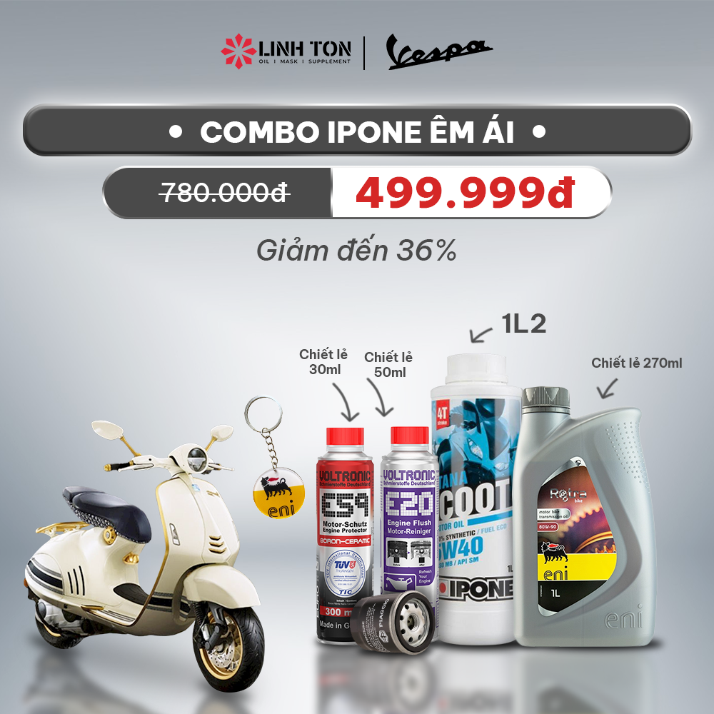 Combo nhớt Ipone Katana Scoot 5w40 và phụ gia dành riêng cho Vespa - Linh Tôn Store