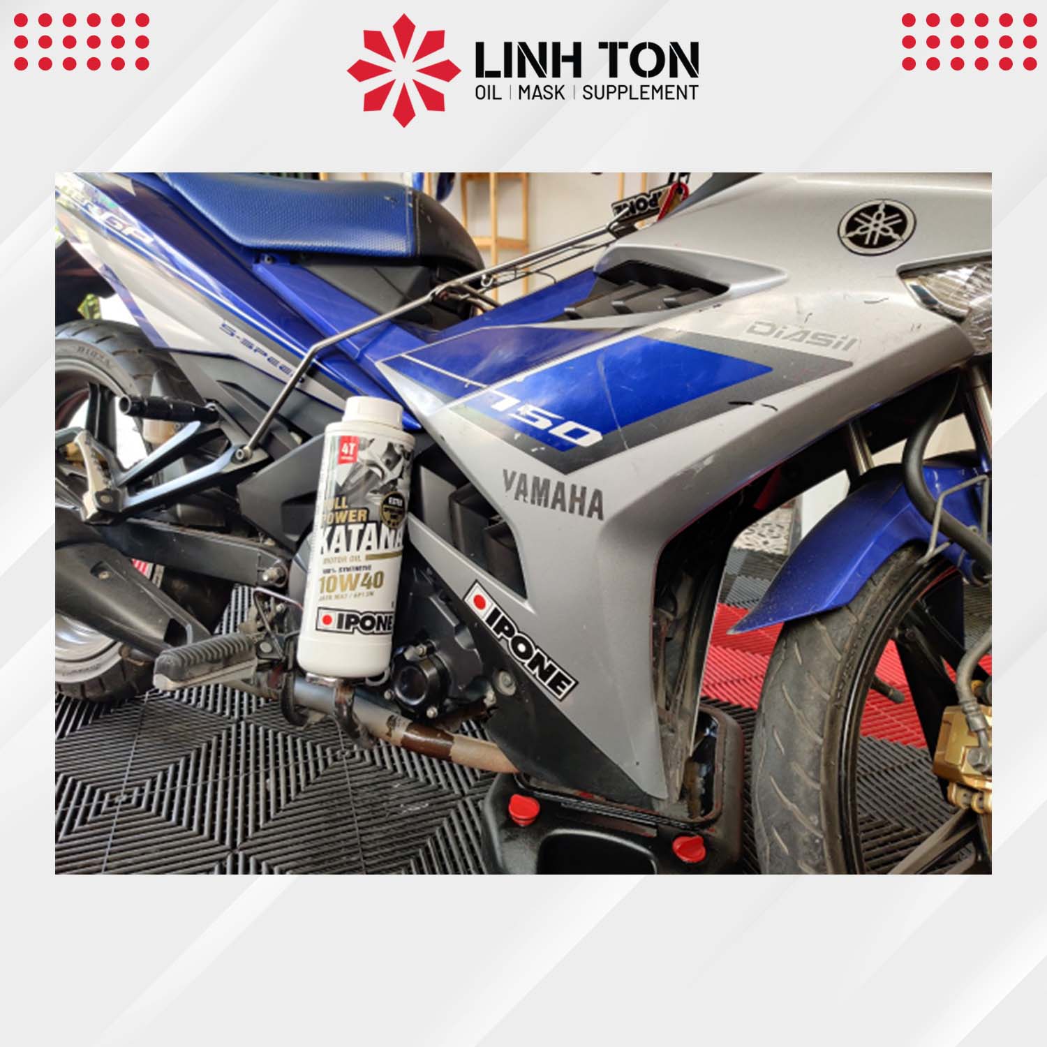 Nhớt xe mô tô, xe côn tay và xe số 4T tổng hợp gốc Ester Ipone Full Power Katana 10w40 (1L)