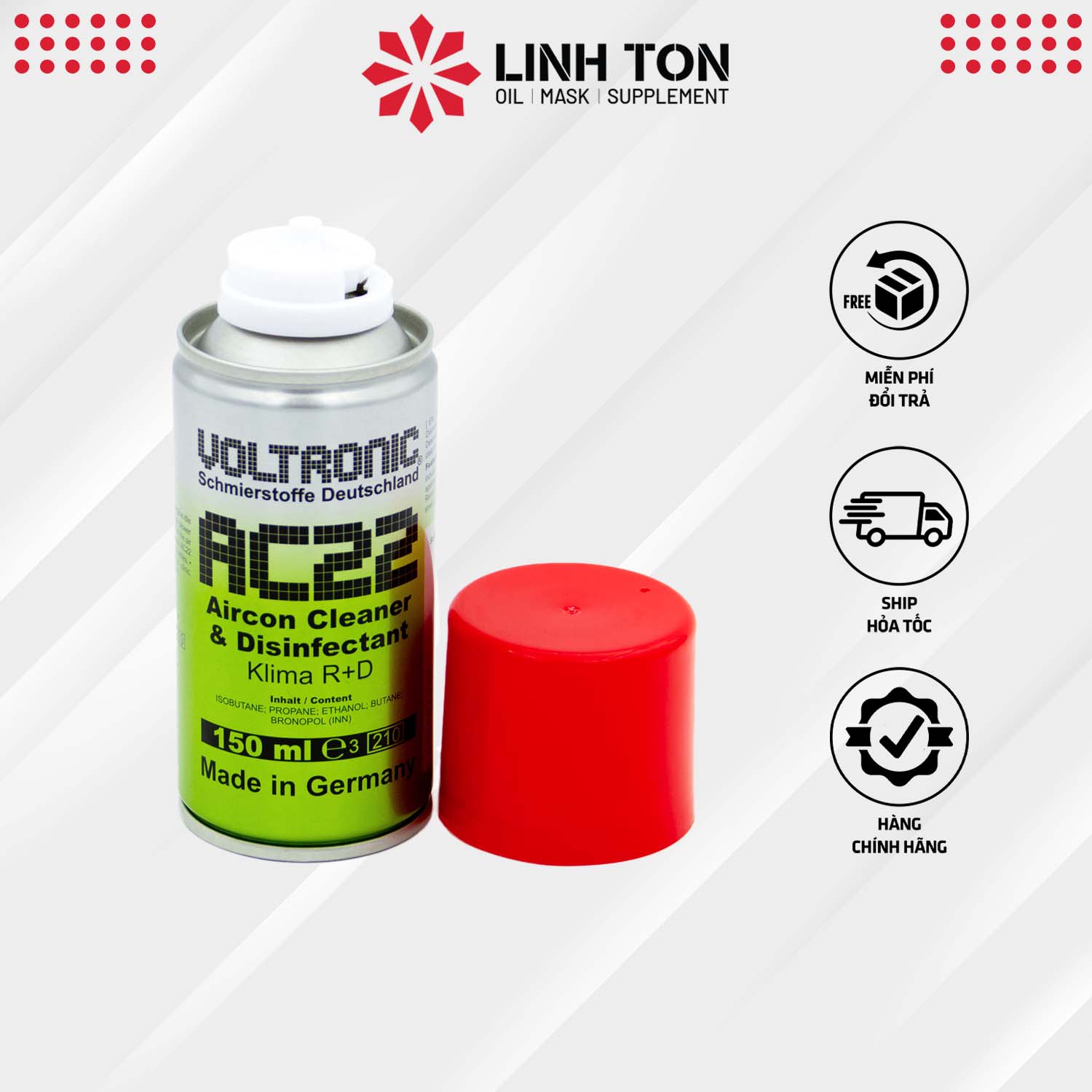 LÀM SẠCH KHÔNG KHÍ - KHỬI MÙI VOLTRONIC AC22 AIR CONDITION CLEANER AND DISINFECTANT