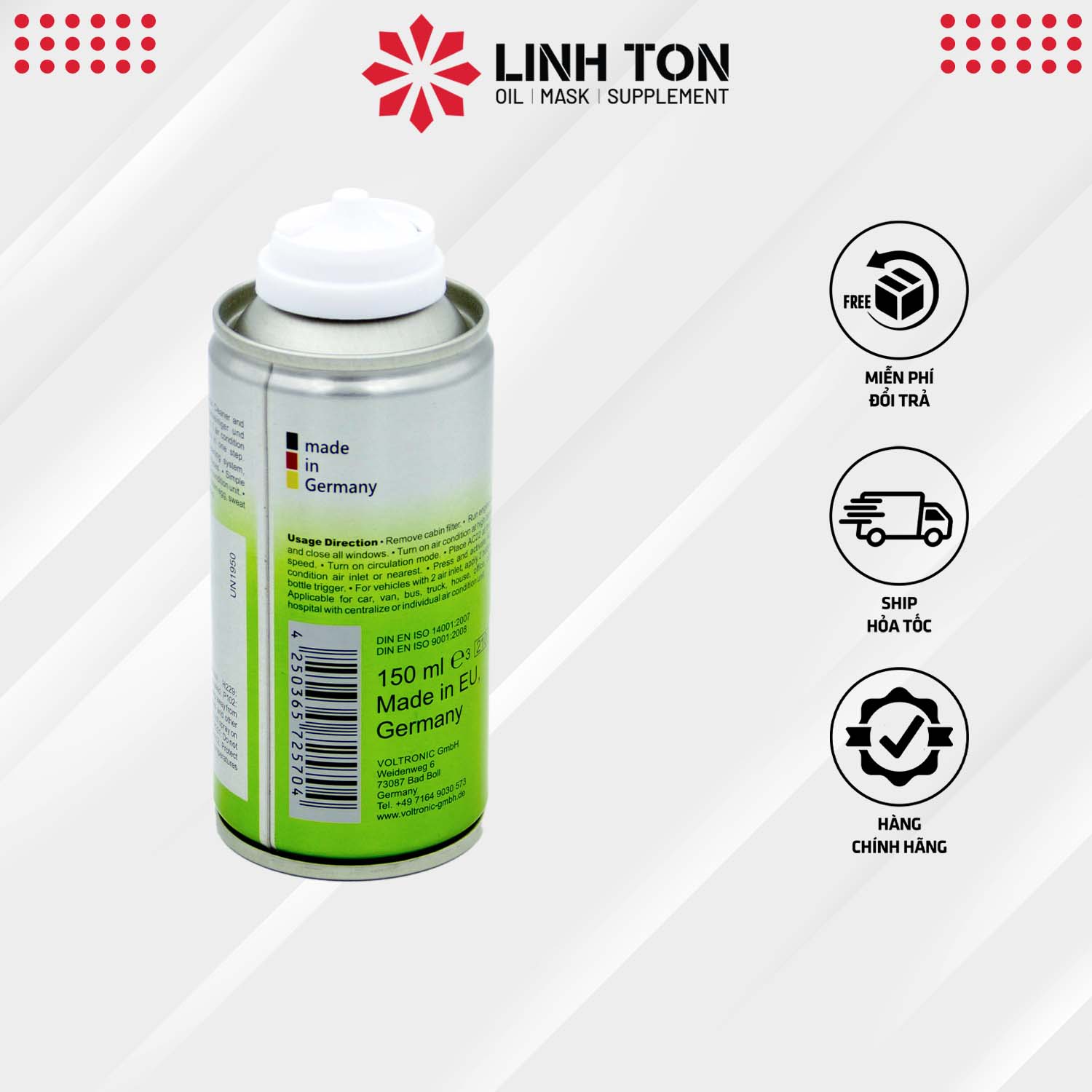 LÀM SẠCH KHÔNG KHÍ - KHỬI MÙI VOLTRONIC AC22 AIR CONDITION CLEANER AND DISINFECTANT