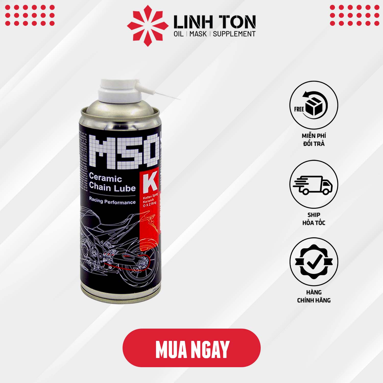 Xịt Dưỡng Sên Voltronic M50-K Ceramic Chain Lube (400ml) Nhập Khẩu Đức