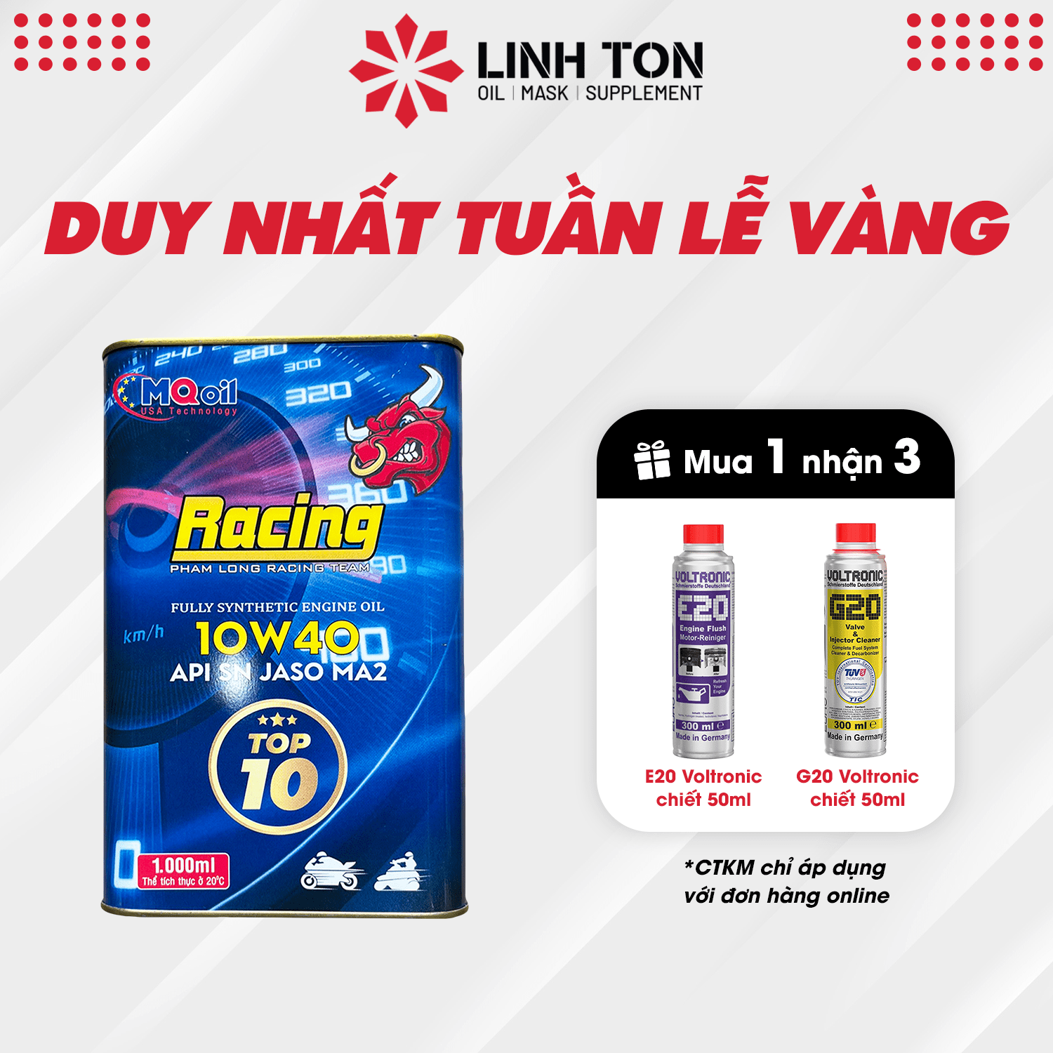  Nhớt Phạm Long Racing 10w40 1L MQOIL