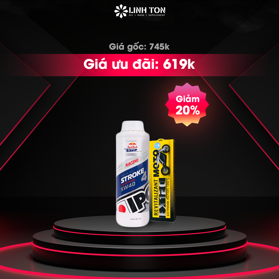 Combo nhớt xe số cao cấp Ipone Stroke 4 Racing 5w40 + Phụ gia phục hồi động cơ Ex120