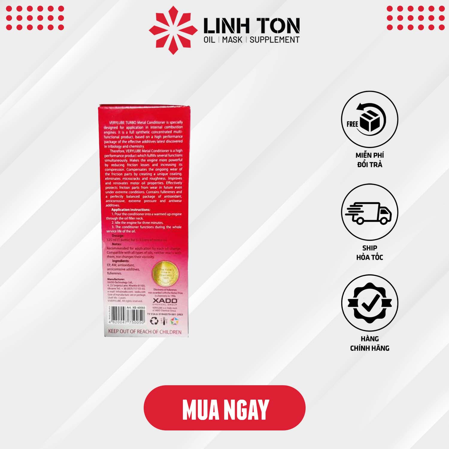 Phụ gia nhập khẩu cao cấp XADO Set Verylube Turbo Metal conditioner - Chất điều tiết kim loại