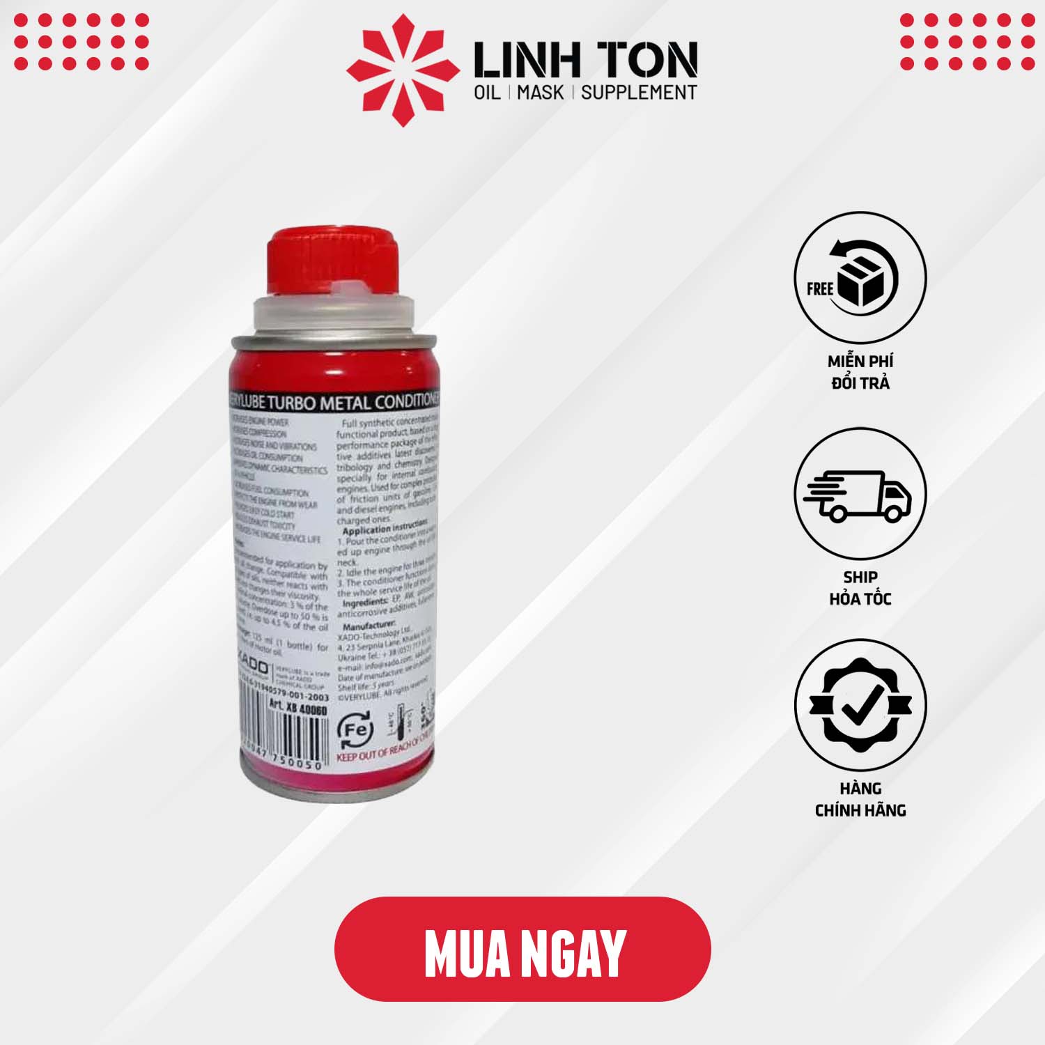 Phụ gia nhập khẩu cao cấp XADO Set Verylube Turbo Metal conditioner - Chất điều tiết kim loại