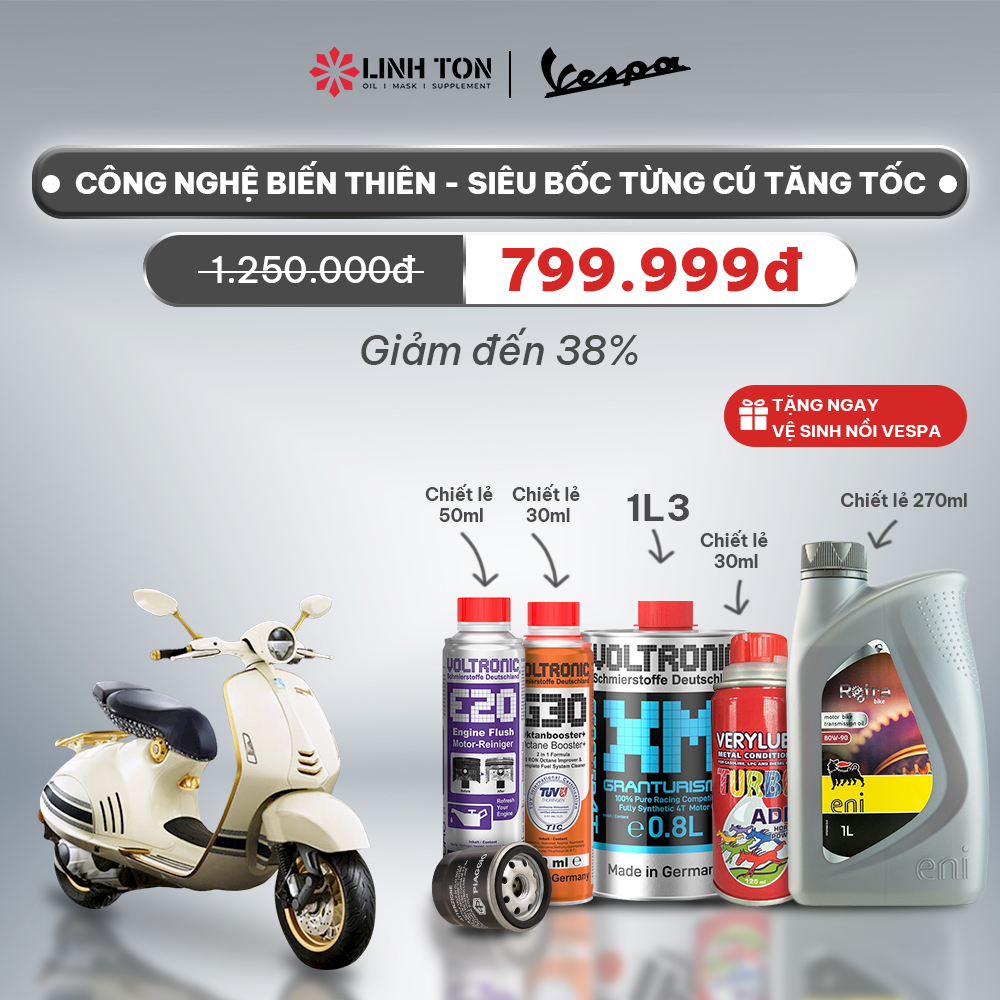 Combo nhớt Voltronic Xm Scooter Ultimate và phụ gia dành riêng cho Vespa - Linh Tôn Store