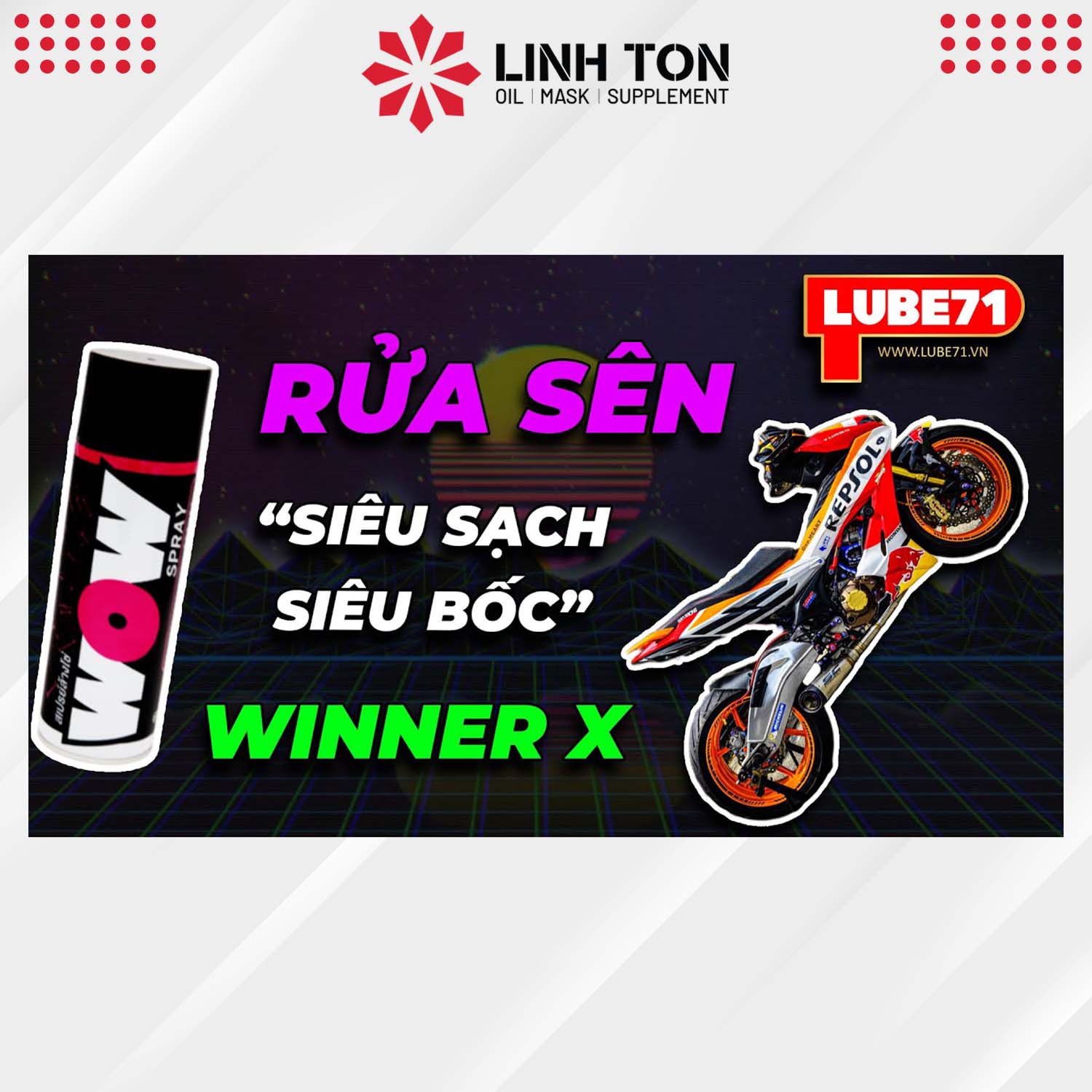 Chai Xịt Vệ Sinh Sên Cực Sạch Lube71 Wow Spray 600ml