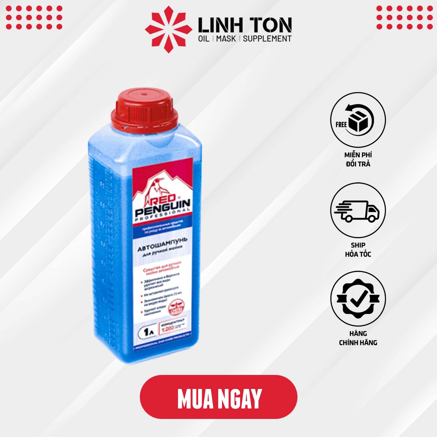 Nước rửa xe cao cấp nhập khẩu XADO Red Penguin Car shampoo for manual car washing