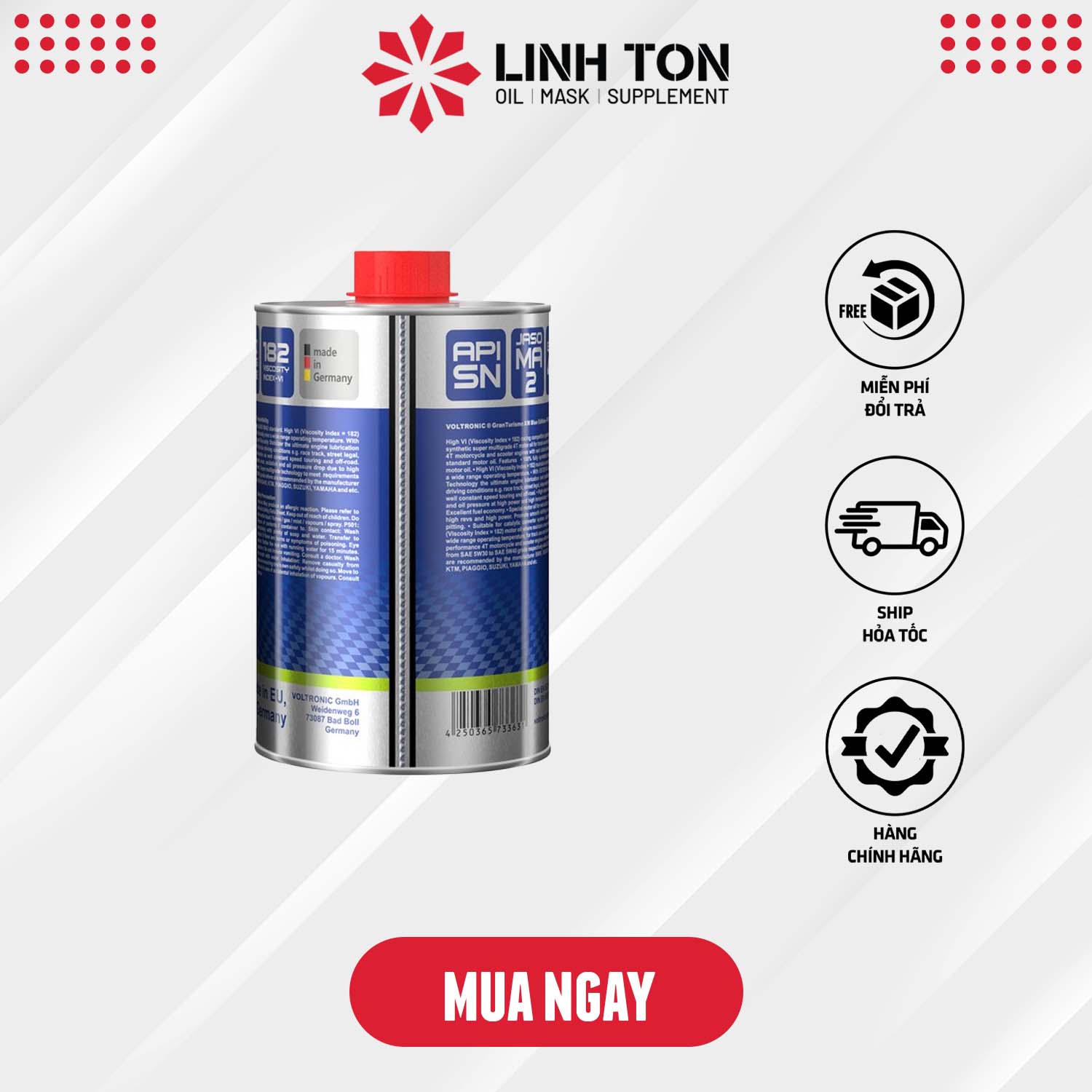 NHỚT TỔNG HỢP VOLTRONIC XM BLUE BIẾN THIÊN CAO CẤP CHO XE SỐ VÀ CÔN TAY NHẬP KHẨU ĐỨC