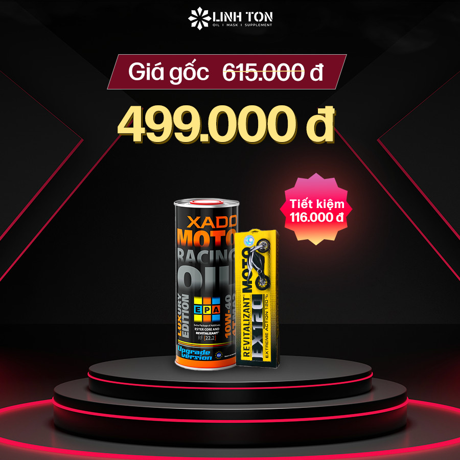 Combo nhớt xe số cao cấp Xado Racing 10w40 + Phụ gia phục hồi động cơ Ex120