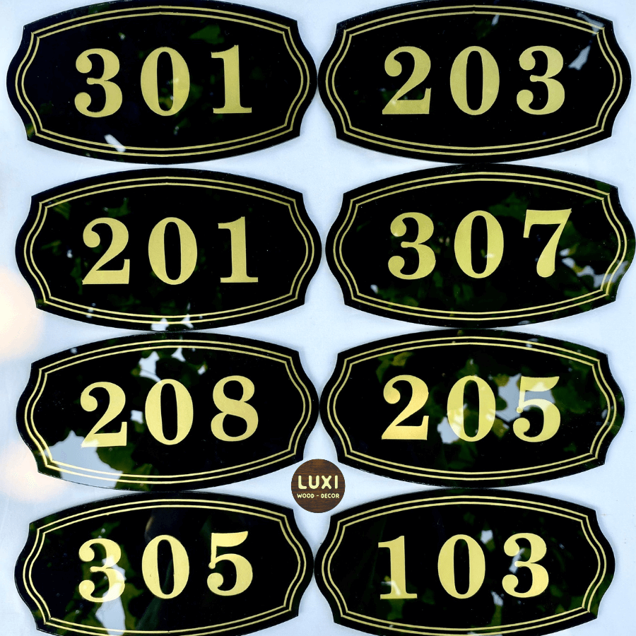 BẢNG, BIỂN SỐ PHÒNG KHÁCH SẠN, MẪU SANG TRỌNG, LỊCH SỰ – LUXI DECOR