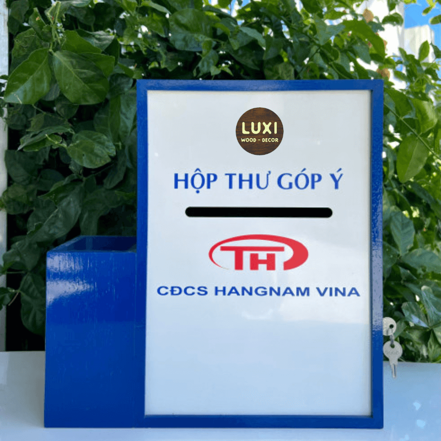 HỘP THƯ GÓP Ý CÓ NGĂN ĐỂ GIẤY VÀ BÚT TIỆN LỢI, MẪU ĐẸP, HOT NHẤT HIỆN NAY -  LUXI DECOR