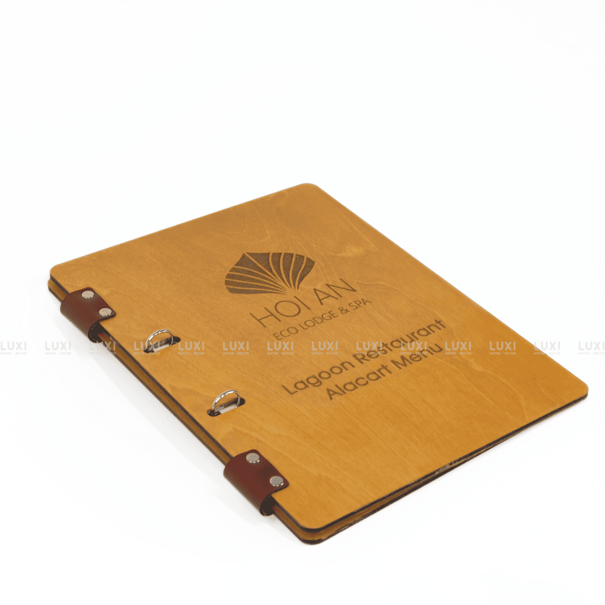 MENU GỖ SIZE A4 CÓ CÒNG KIM LOẠI - LUXI DECOR