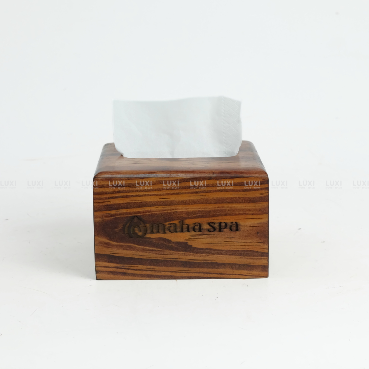 HỘP GIẤY ĂN CHẤT LIỆU GỖ KHẮC TÊN THƯƠNG HIỆU [FREE KHẮC LOGO] - LUXI DECOR