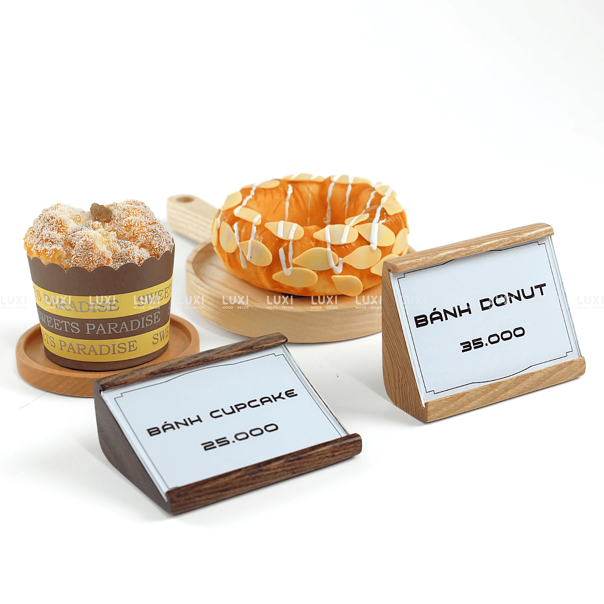 ĐẾ GỖ GẮN TÊN MÓN ĂN - LUXI DECOR