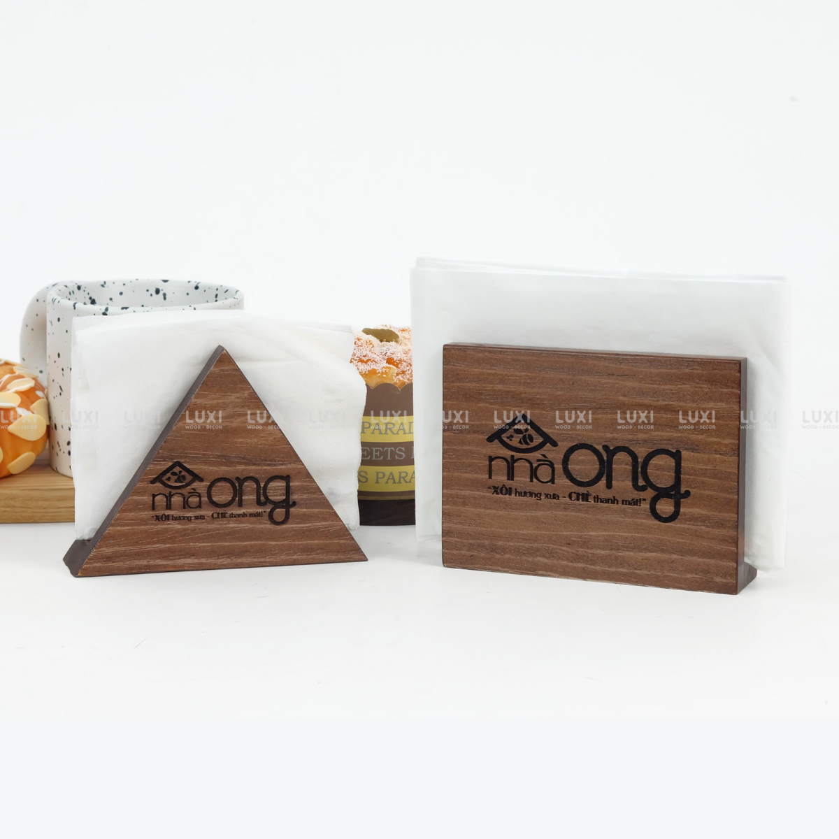 HỘP GỖ ĐỂ GIẤY ĂN - LUXI DECOR