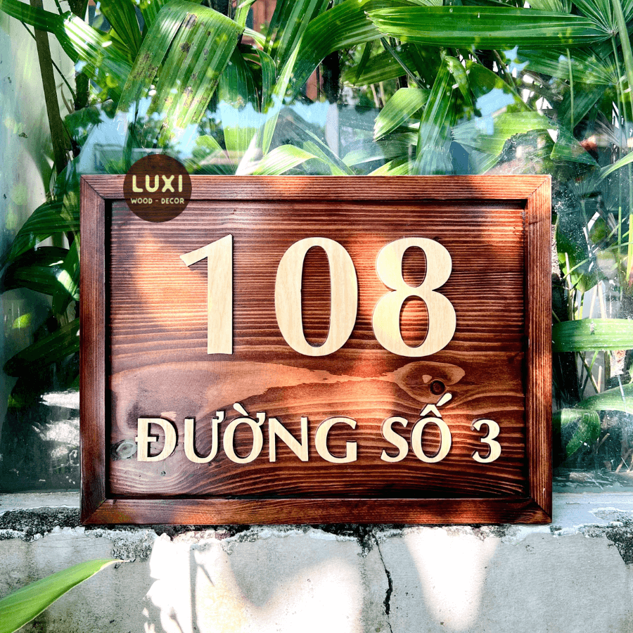 BẢNG SỐ NHÀ / BIỂN SỐ NHÀ BẰNG GỖ SANG TRỌNG, VINTAGE - LUXI DECOR
