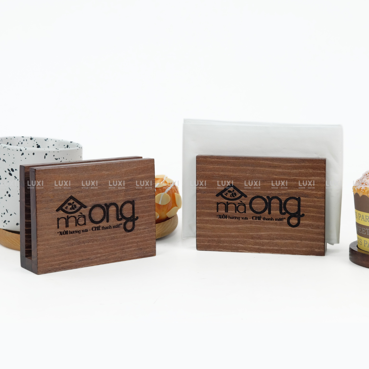 HỘP GỖ ĐỂ GIẤY ĂN - LUXI DECOR
