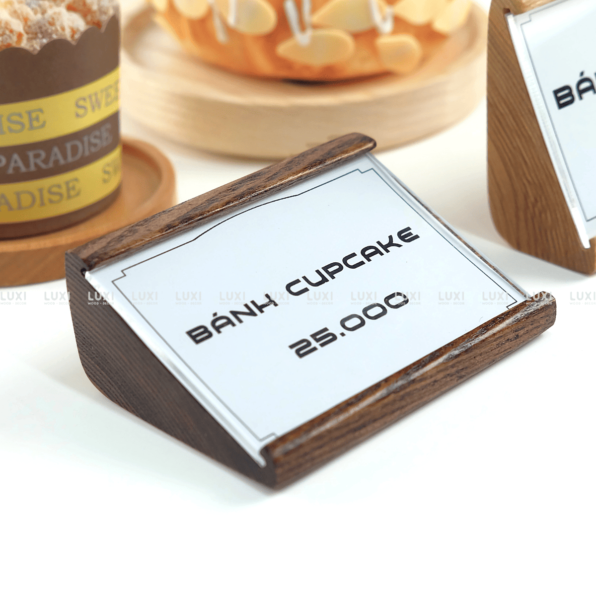 ĐẾ GỖ GẮN TÊN MÓN ĂN - LUXI DECOR