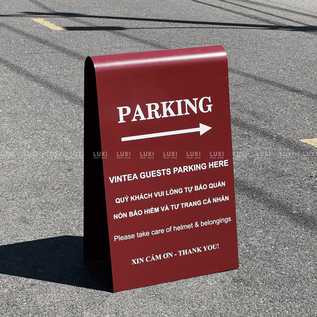 STANDEE SẮT CHỮ V NGƯỢC IN UV DECOR NHÀ HÀNG, QUÁN CÀ PHÊ - LUXI DECOR